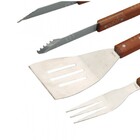 Kit Churrasco 5 Peças Tábua em Bambu com Garfo Faca Espátula