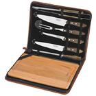 Kit Churrasco 8 Pcs Polywood Castanho Sortidos Com Laminas De