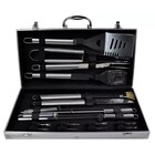 Kit Churrasco Jogo 18 Peças Aço Inox Maleta Aluminio Churrasq