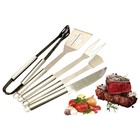 Kit Churrasco Jogo Com 5 Peças Inox Maleta Em Aluminio Churra