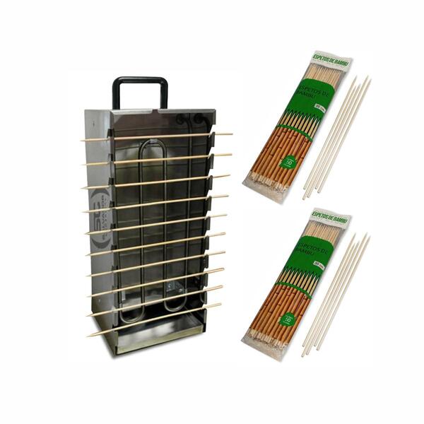 Kit - Churrasqueira 10 Espetinhos Churrasquito Elétrico Pr-19