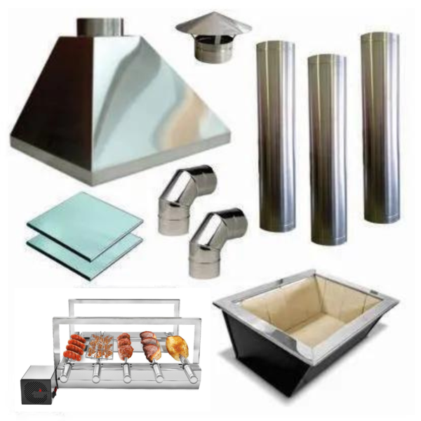 Kit Churrasqueira Completa I430 3 Dutos 2 Curvas Grill Girató