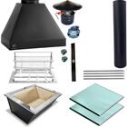 Kit Churrasqueira Completa Preta 1 Duto Suporte Fundo 1029 G