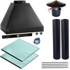 Kit Churrasqueira Completa Preta 2 Dutos Sem Braseiro E Supor