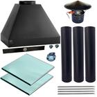 Kit Churrasqueira Completa Preta 3 Dutos Sem Braseiro E Supor