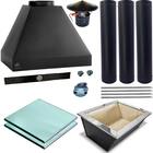 Kit Churrasqueira Completa Preta 3 Dutos Sem Suporte 1141 P