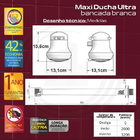 Kit Chuveiro Maxi Ducha Ultra 5500w 220v Lorenzetti + Haste +