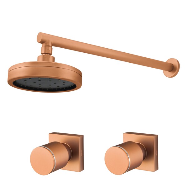 Kit Chuveiro Mix Plus E 2 Acabamentos Elo Rose Gold Fani