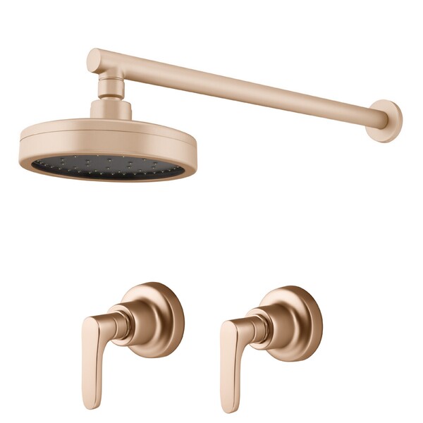 Kit Chuveiro Mix Plus E 2 Acabamentos Túnis Champanhe Fani