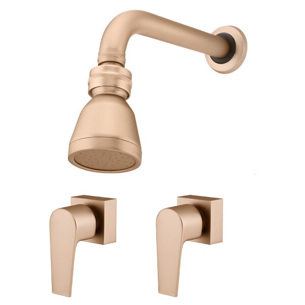 Kit Chuveiro Ouro Preto E 2 Acabamentos Bold Champanhe Fani