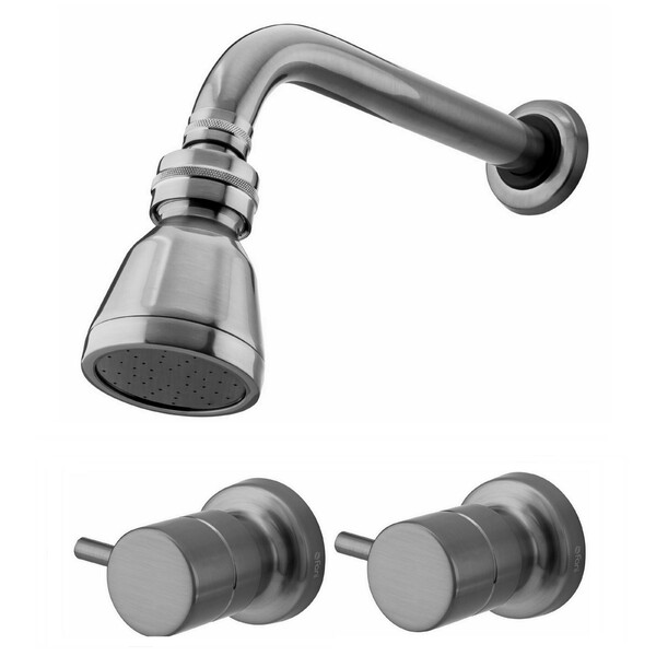 Kit Chuveiro Ouro Preto E 2 Acabamentos Eva Grafite Fani