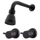 Kit Chuveiro Ouro Preto E 2 Acabamentos Eva Preto Fosco Fani