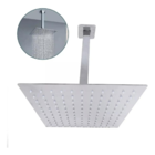 Kit Chuveiro Teto Quadrada 20x20cm Cromada Inox E 2 Acabamento