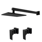 Kit Chuveiro Versata E 2 Acabamentos Retta Preto Fosco Fani