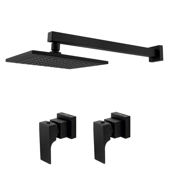 Kit Chuveiro Versata E 2 Acabamentos Retta Preto Fosco Fani