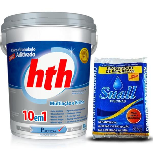 Kit Cloro 10 Em 1 10kg Hth E Sulfato De Alumínio 2kg Suall | Leroy Merlin