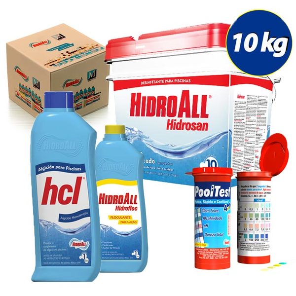 Kit Cloro Granulado Hidrosan Plus10kg Clarificante Hidrofloc Algicida Manutencao Fita Teste Leroy Merlin