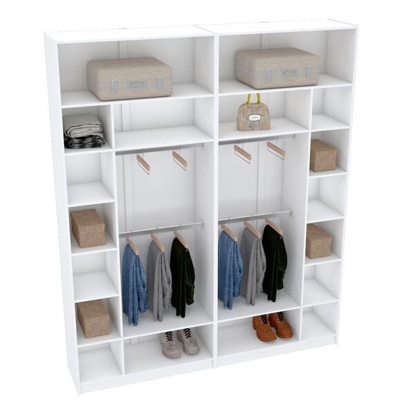 Kit Closet Dois Múdulos A 2,40 100% Mdf M523.b (casa, Comérci