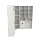 Kit Closet Modulado Armário Colmeia Cabideiro Canto M17