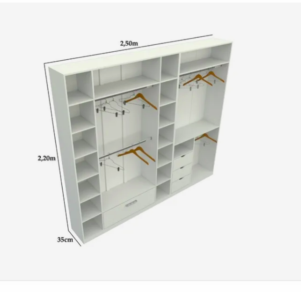 Kit Closet Ou Loja Armário Colmeia Cabideiro M69 100% Mdf
