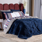 Kit Coberdrom Canelado Versalhes Azul Marinho King 03 Peças -