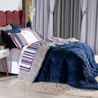 Kit Coberdrom Canelado Versalhes Azul Marinho Solteiro 02 Peç