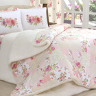 Kit Coberdrom Micropercal E Sherpa Patchwork Queen Size 03 Pç