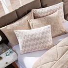 Kit Coberdrom Nevada Estampado Chevron Caqui Queen 03 Peças -