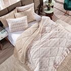 Kit Coberdrom Nevada Estampado Chevron Caqui Queen 03 Peças -