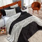 Kit Coberdrom Nevada Estampado Onça Preto Casal Padrão 03 Peç
