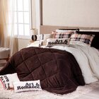 Kit Coberdrom Romance Tabaco Com Almofadas Queen 5 Peças Dupl