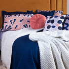 Kit Cobertor Bellagio Azul Marinho C/ Sherpa Queen 08 Peças -