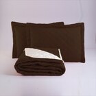 Kit Cobre Leito 3 Peças Cama Queen Dupla Face Com Porta Trave