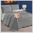 Kit Cobre Leito  150 Fios Percal Bouti Cinza Casen