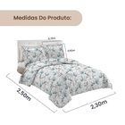 Kit Cobre Leito Atlanta Queen Padrão 3 Peças Matelado  Azul E