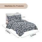 Kit Cobre Leito Atlanta Queen Padrão 3 Peças Matelado  Cinza