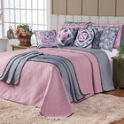 Kit Cobre Leito Azulejo Português Dupla Face C/ Almofadas Cas