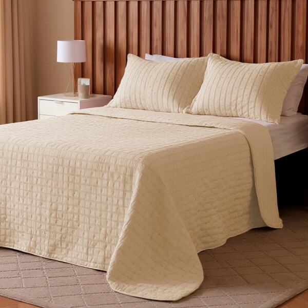 Kit Cobre Leito Casal Com 3 Peças Micro Percal Ultrassônico W