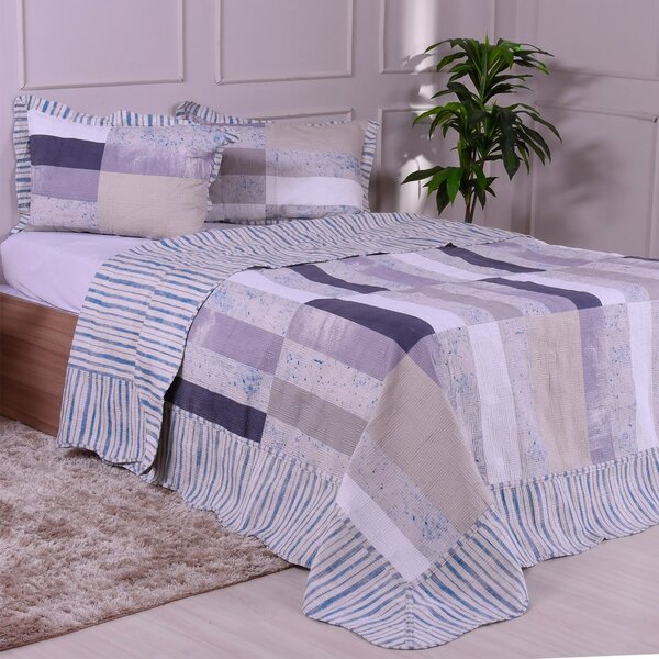 Kit Cobre Leito Casal Lottus Frame Matelassê Ultrassônico