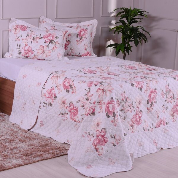 Kit Cobre Leito Casal Lottus Frame Matelassê Ultrassônico