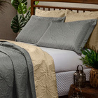 Kit Cobre Leito Casal Padrão Felícia 03 Peças Tecido Dupla Fa