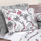 Kit Cobre Leito Casal Padrão Indiano Cinza Dupla Face 04 Peças