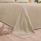 Kit Cobre Leito Casal Padrão Liso 03 Peças Cáqui