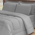 Kit Cobre Leito Casal Queen 6 Pçs Liso C/ Matelado Bordado Co