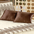 Kit Cobre Leito Casal Queen 7 Peças Palha/tabaco