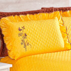 Kit Cobre Leito Casal Queen Amarelo Com Refil 5 Peças