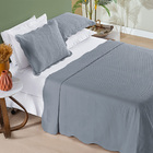 Kit Cobre Leito Colcha Alba King Dots Microfibra Dupla Face L