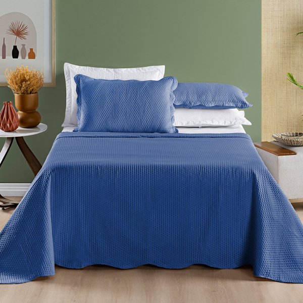 Kit Cobre Leito Colcha Alba King Dots Microfibra Dupla Face L