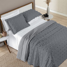 Kit Cobre Leito Colcha Alexa Pompom Casal Padrão Dupla Face M