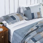 Kit Cobre Leito Colcha Allegra Casal Padrão Dupla Face 3 Peça